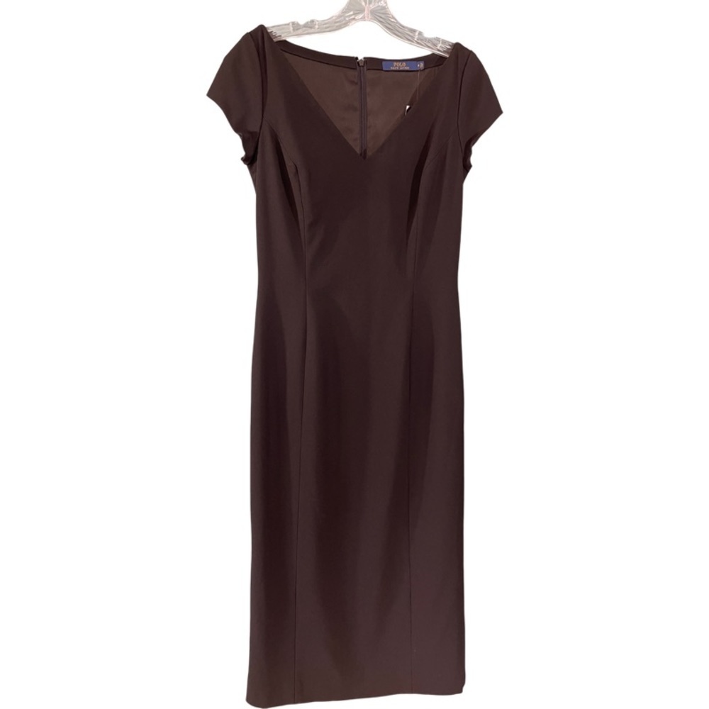 Polo Lowell Short Sleeve Little Black Sheath Dress Size 4 - Picture 2 of 9